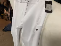 ZacZess bombay white silver pro,tävlingsridtights,L, fullgrip, nya