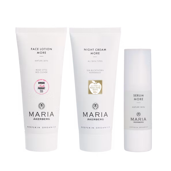 Even More For You är julboxen som innehåller en triad av Maria Åkerbergs bästsäljande Moreprodukter  Face Lotion More 100 ml Night Cream More 100 ml  Serum More 30 ml