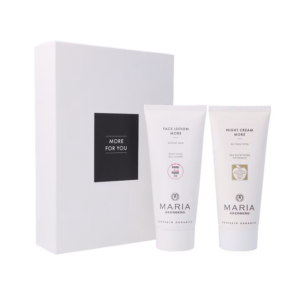 Maria Åkerberg More For You är ett exklusivt set i LImited Edition, med två av de mest älskade produkterna: Face Lotion More och Night Cream More