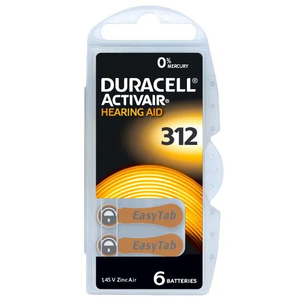 Duracell Hörapparatsbatteri 312 Brun