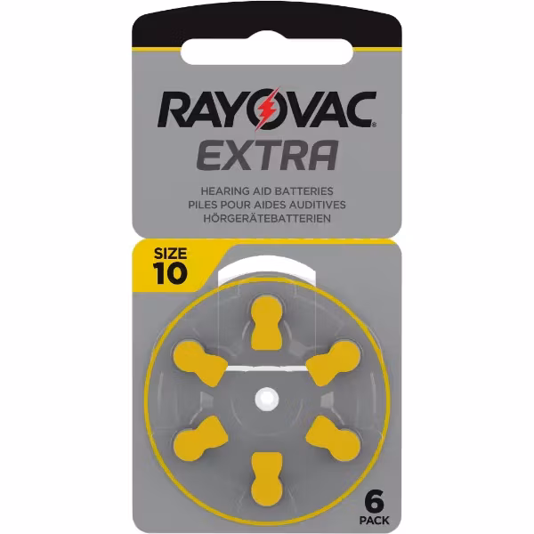 Rayovac Extra Hörapparatsbatteri 10 Gul 6 st/fp
