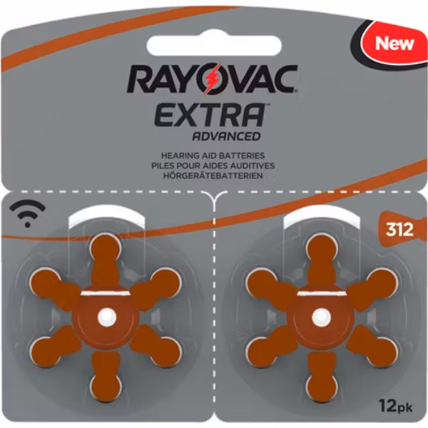 Rayovac Extra Hörapparatsbatteri 312 Brun 12 st/fp