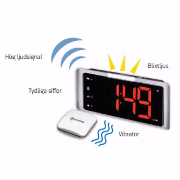 Digital väckarklocka TCL 410 Amplicomms med vibrator