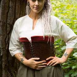 Corset Margot - Röd/Brun