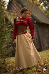 Corset Margot - Röd/Brun