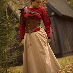 Corset Margot - Röd/Brun