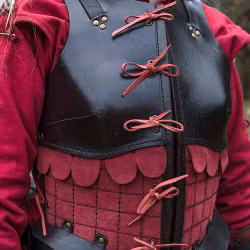 Female Leather Armour - Ox Brun/Röd
