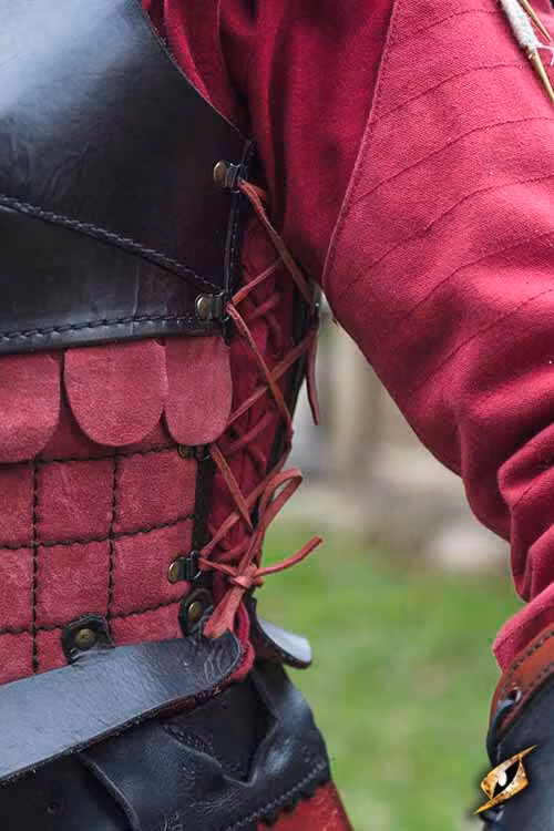 Female Leather Armour - Ox Brun/Röd