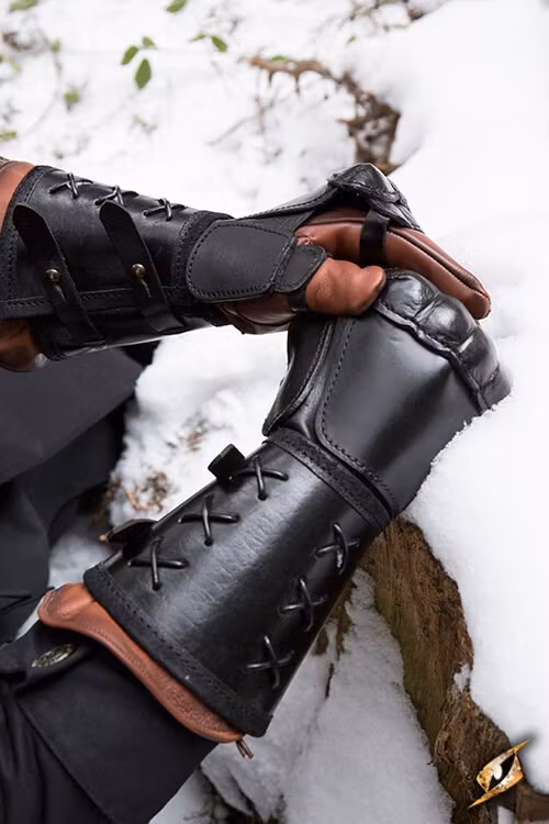 Leather Gauntlet - Svart