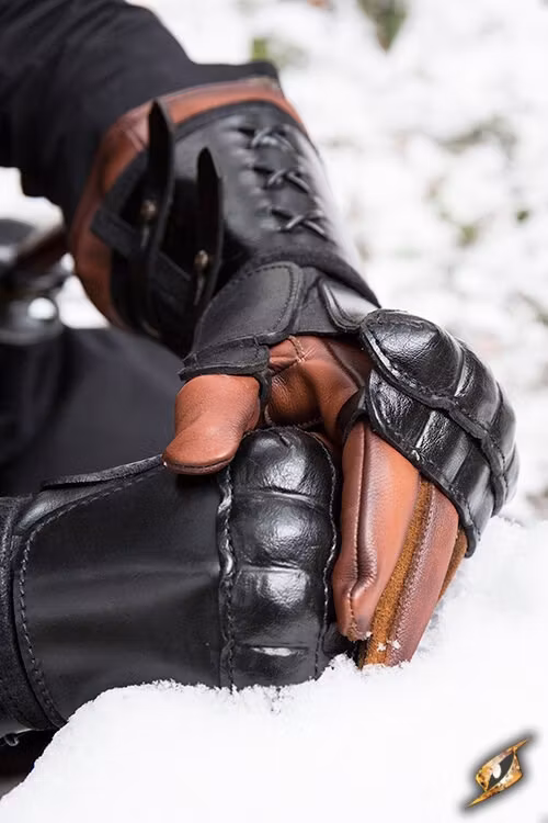 Leather Gauntlet - Svart