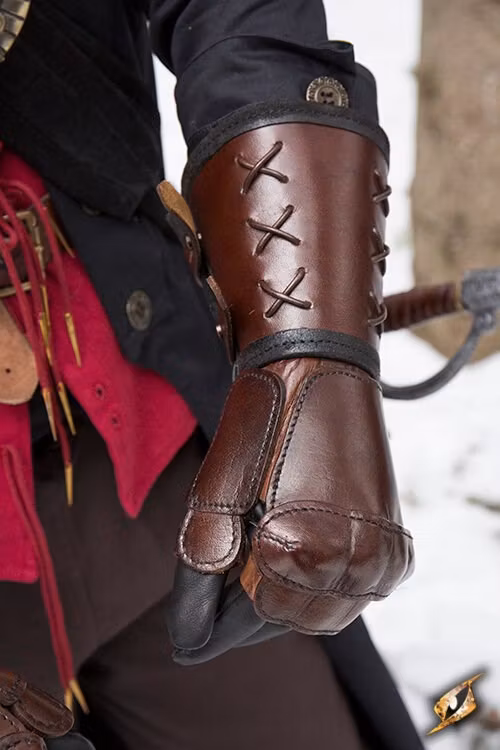 Leather Gauntlet - Brun