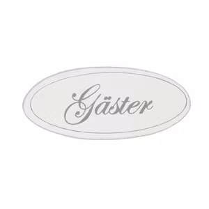 Dörrskylt i trä "Gäster" 9cm