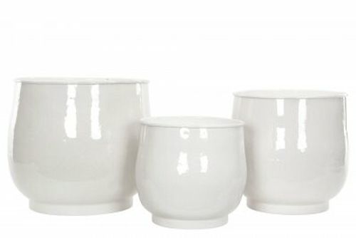 Stor Vit Emaljkruka 29cm