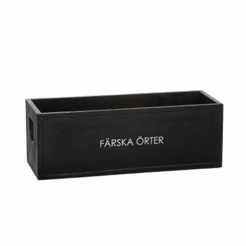 Trälåda "Färska Örter" Svart 27*10cm