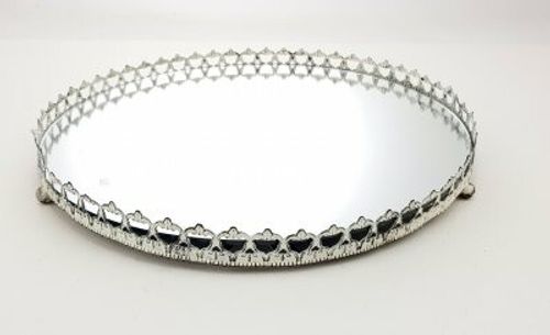 Spegelfat med vit kant 28cm