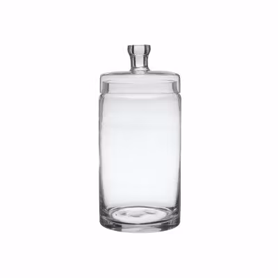 Glasburk med lock 11*26cm