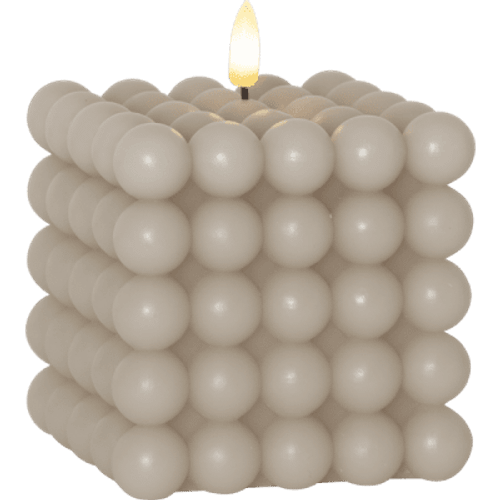 LED Blockljus Flamme Dot Beige 12,5cm