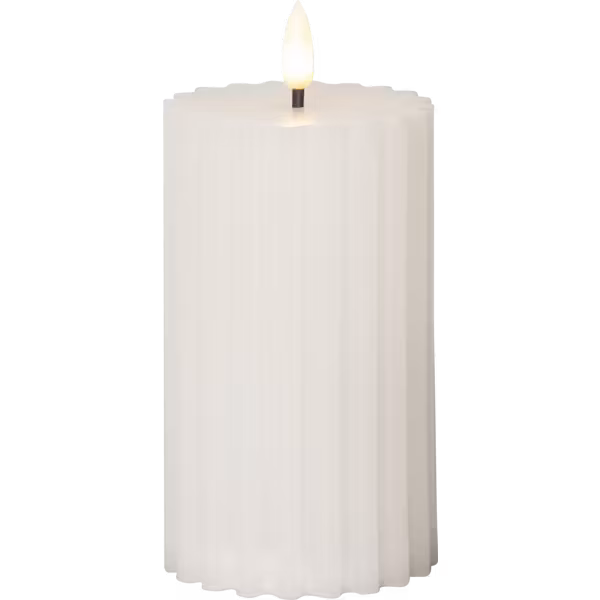 LED Blockljus Flamme Stripe 8*15cm Vit