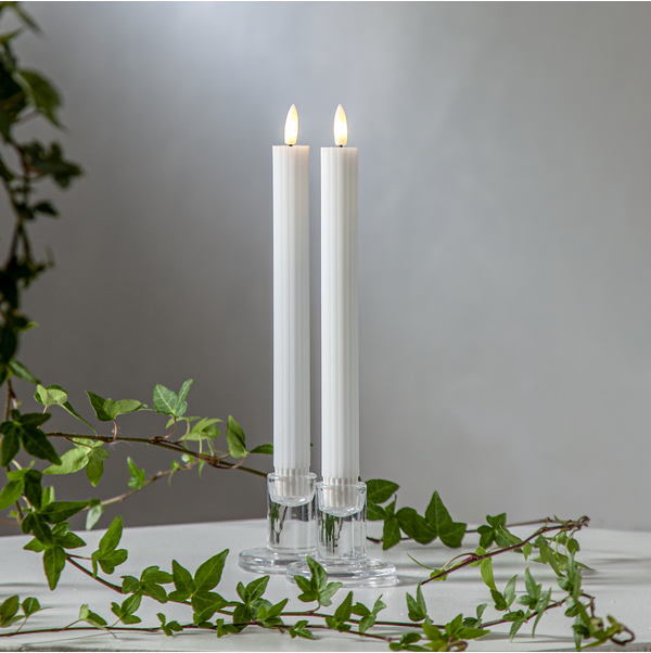 Vita LED Antikljus 2-pack Flamme Stripe