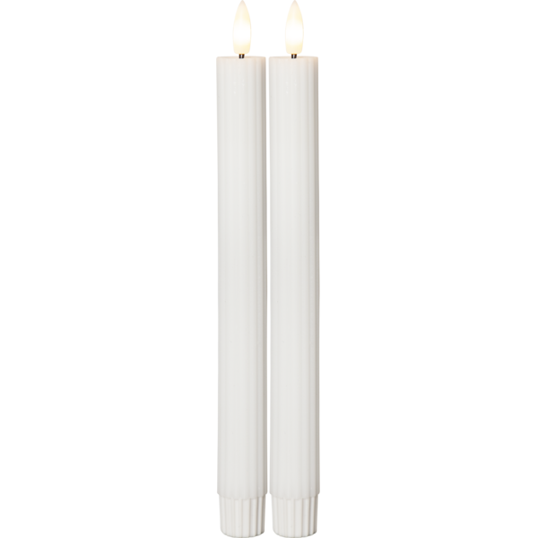 Vita LED Antikljus 2-pack Flamme Stripe