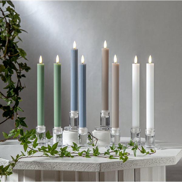 Vita LED Antikljus 2-pack Flamme Stripe