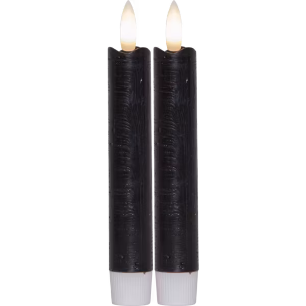 Svarta LED Antikljus 2-pack 15cm