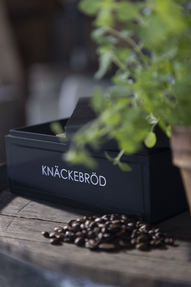 Trälåda "Knäckebröd" Svart 15*20cm