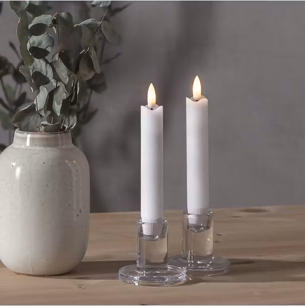 Vita LED Antikljus 2-pack 15cm