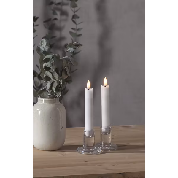 Vita LED Antikljus 2-pack 15cm