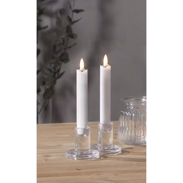 Vita LED Antikljus 2-pack 15cm