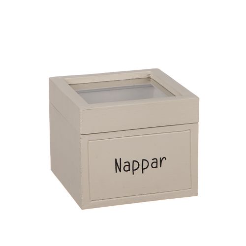 Beige trälåda "Nappar"