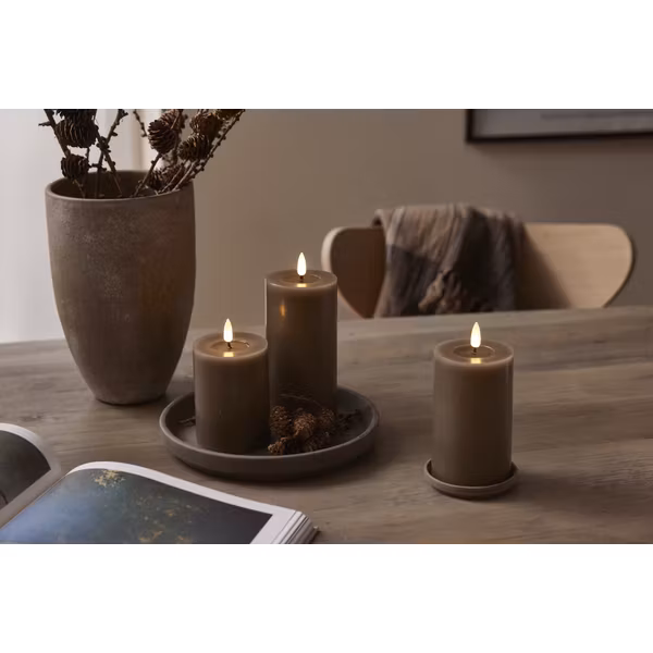 LED Blockljus Brun (3 olika storlekar)