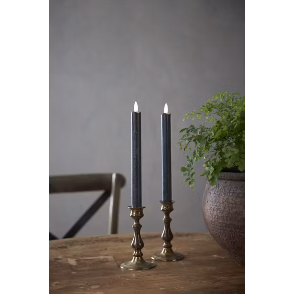 Svarta Led Antikljus 2-pack 25cm