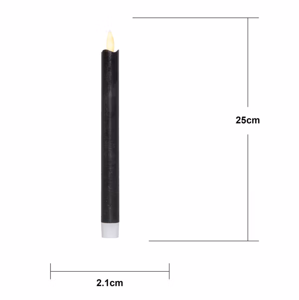 Svarta Led Antikljus 2-pack 25cm