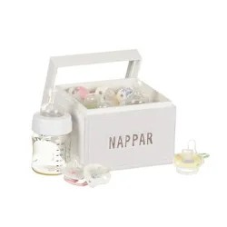 Vit trälåda för nappar