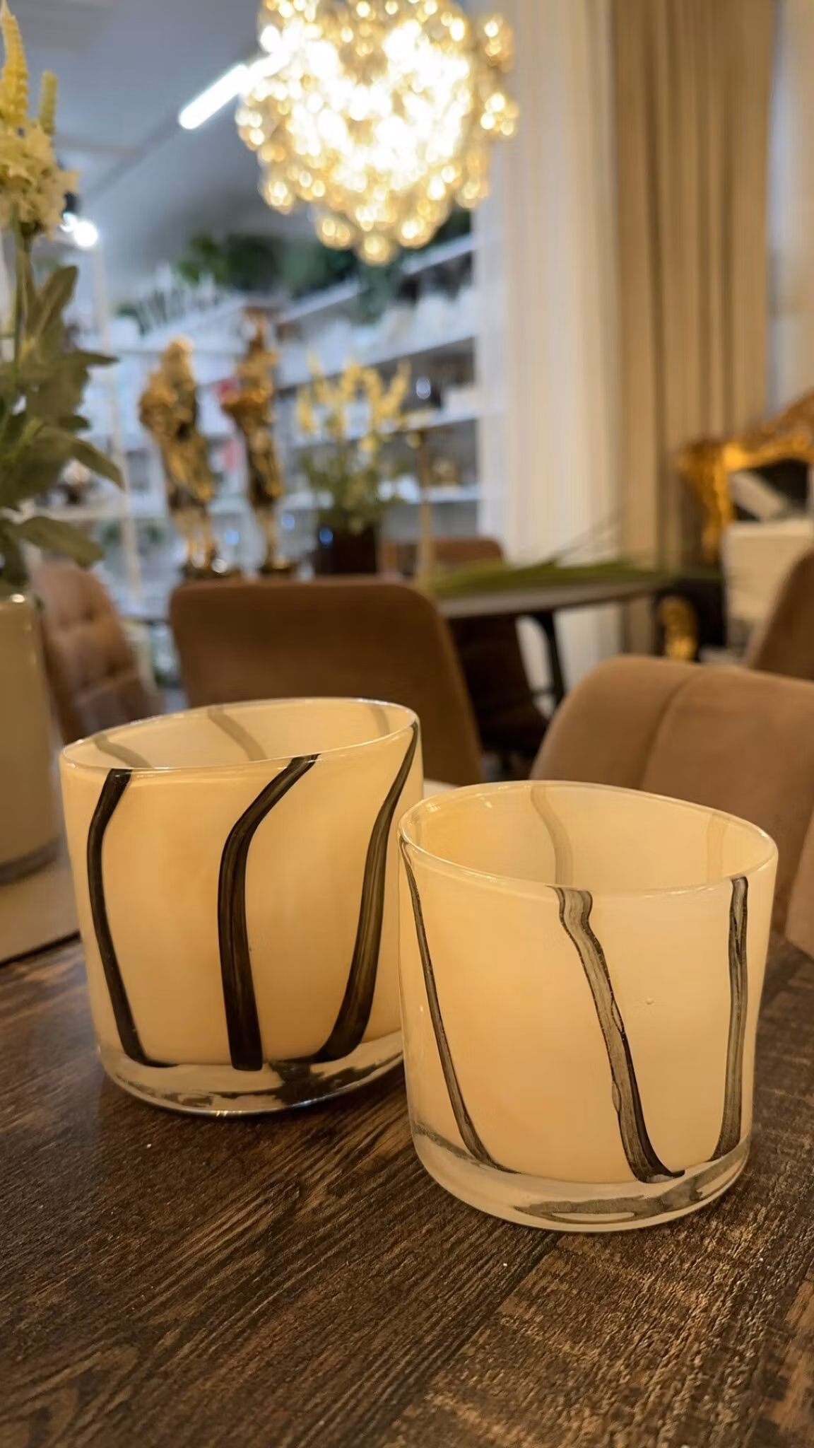 Ljuslykta Rand Svart/Beige