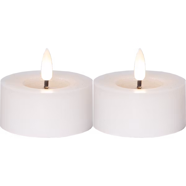 Vita 2-pack Stora Värmeljus LED