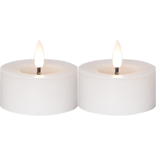 Vita 2-pack Stora Värmeljus LED