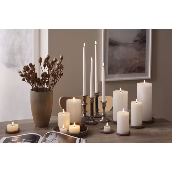 Vita 2-pack Stora Värmeljus LED