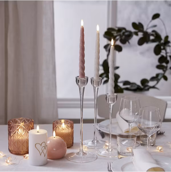 Rosa Antikljus  2-pack Flamme Shine