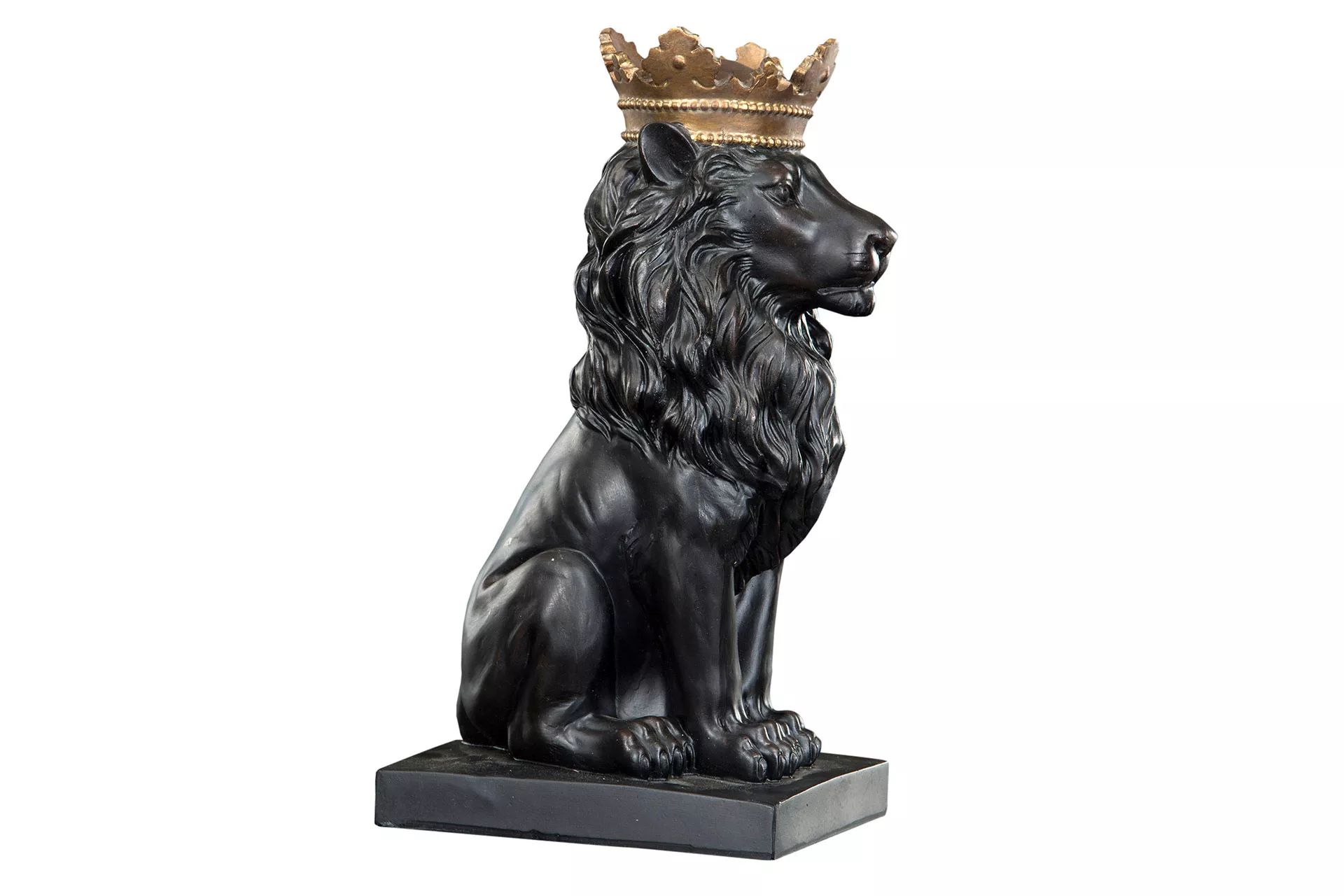 Svart lejon med krona