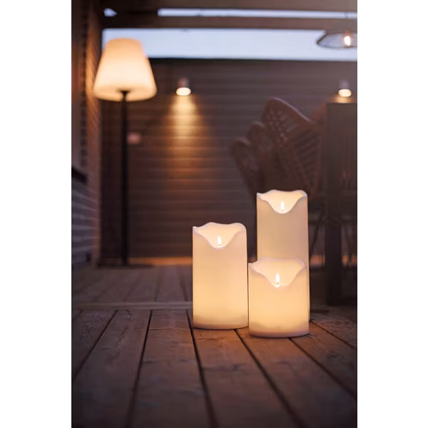Stora Blockljus inomhus/utomhus (3 storlekar)