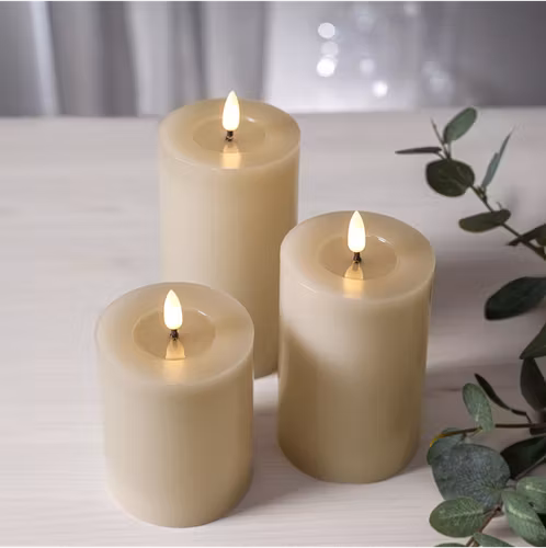 LED Blockljus Beige (3 olika storlekar)
