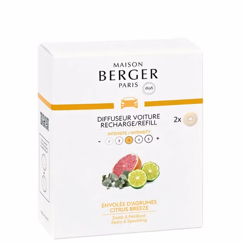 Citrus Breeze 2-pack - Refill till bilen (Bildoft) - Maison Berger Sweden
