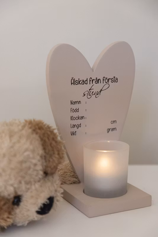 Ljushållare "Älskad från första stund"