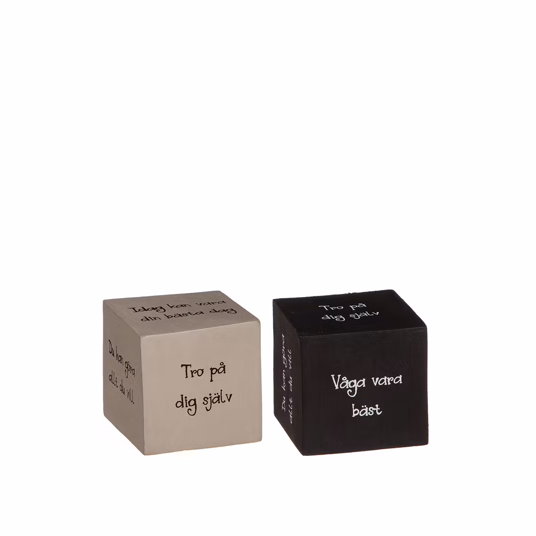 Kloss med positiva texter 5*5cm