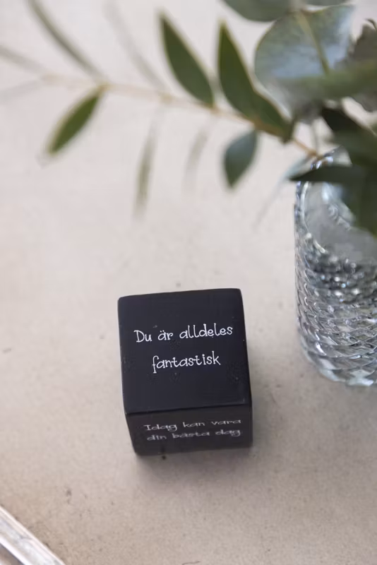 Kloss med positiva texter 5*5cm