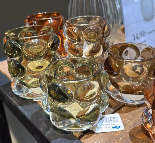 Glaslykta låg (3 olika färger)