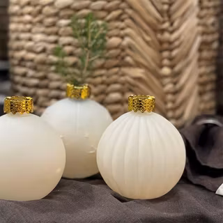 Flaska julkula beige/guld