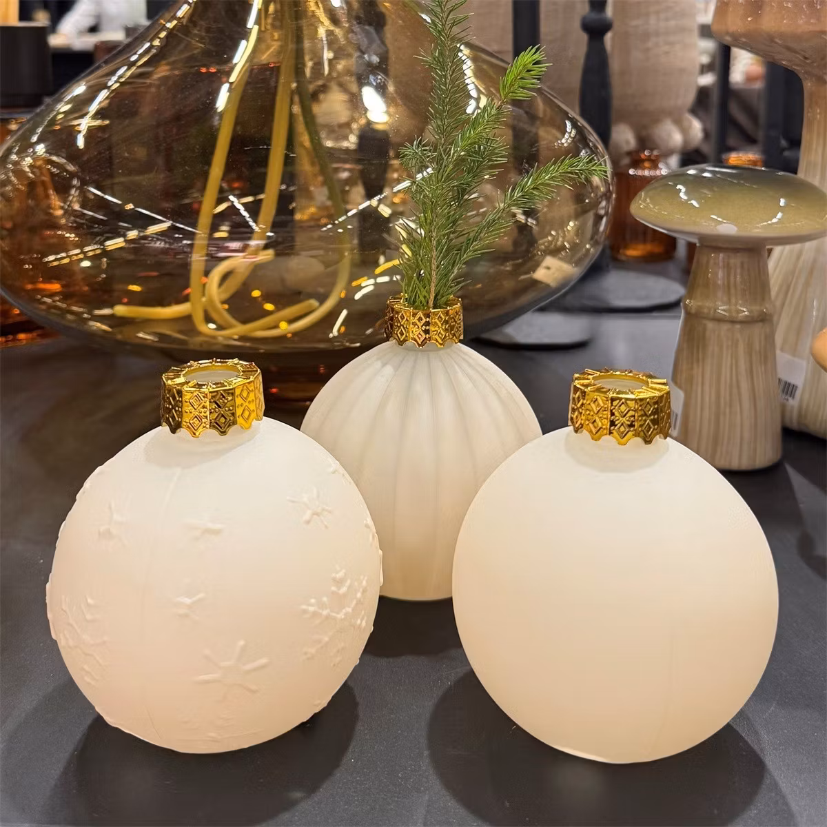 Flaska julkula beige/guld